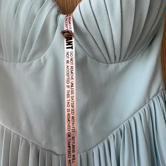 NWT House of CB Marcella Strapless Pleated Georgette Gown - Picture 5 of 9